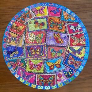 Piece & Love Vintage Butterflies 500 Piece Round Puzzle by rebooting